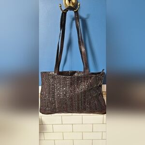 Elegant Brown Leather Tote Bag